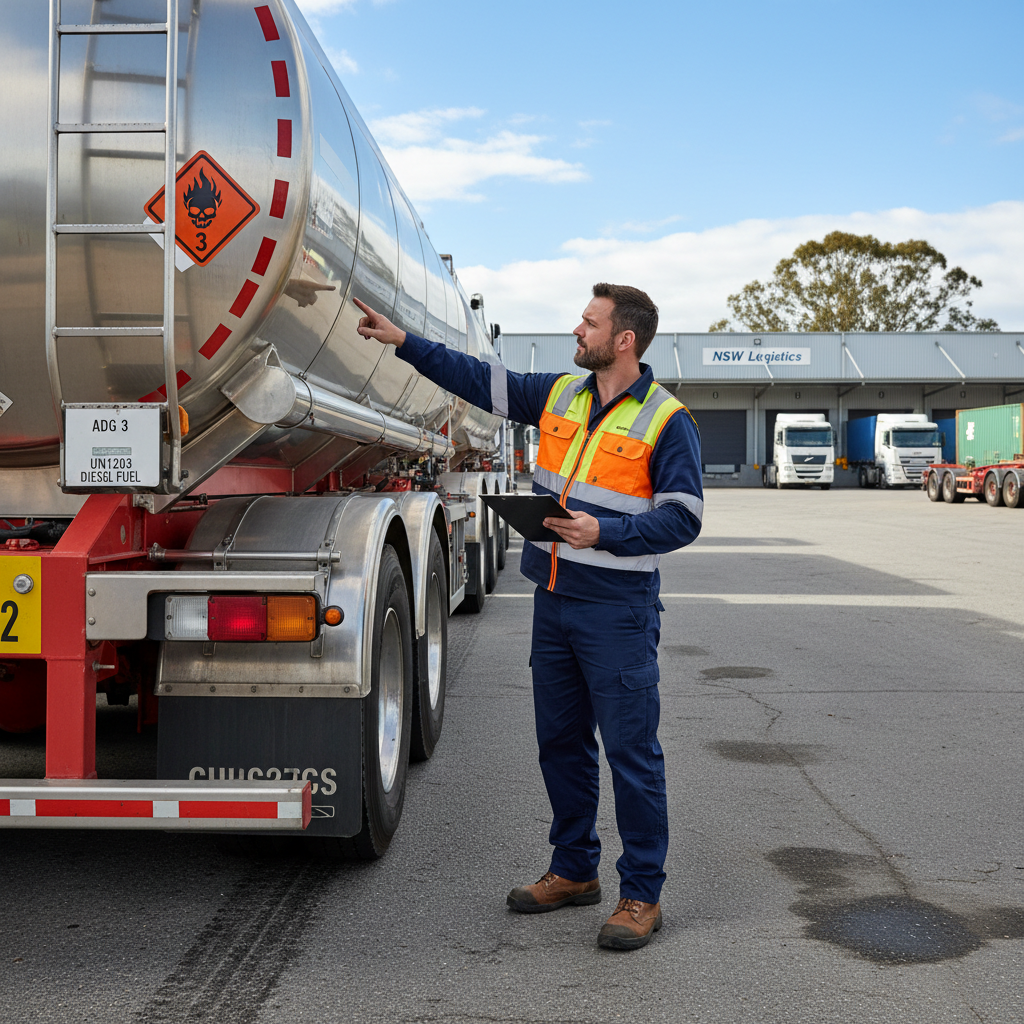 ADG Code dangerous goods driver NSW tanker truck