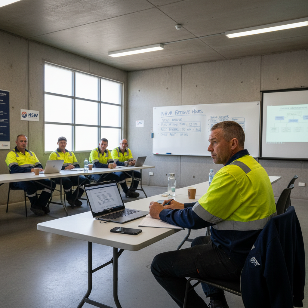 BFM course NSW truck driver fatigue management training at Kells Safety Centre